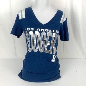 Los Angeles dodgers V-neck blue T-shirt top size S